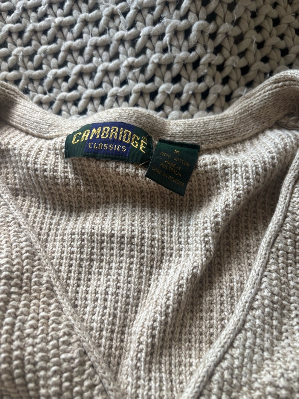 Cambridge Classics Men's Cream Knit Button Vest - Picture 4 of 5